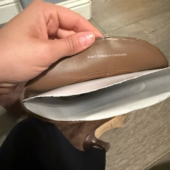 Dolce Vita Dark Brown Suede Heeled Boots - Picture 7 of 9